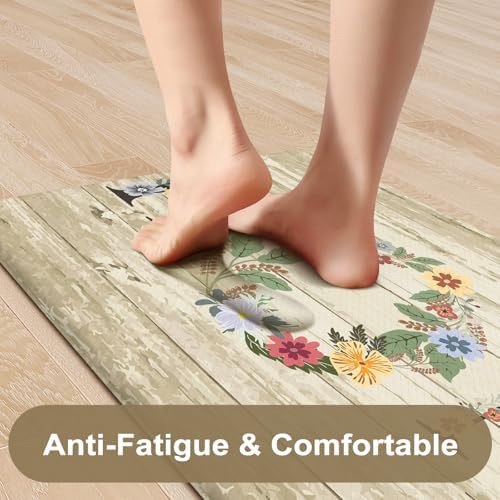 KIMODE Kitchen Floor Mats Cushioned Anti Fatigue Comfort Standing Mat 2PCS