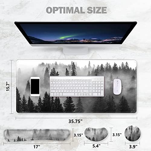 ToLuLu Extended Gaming Mouse Pad, Ergonomic Keyboard Mouse Wrist Rest Set