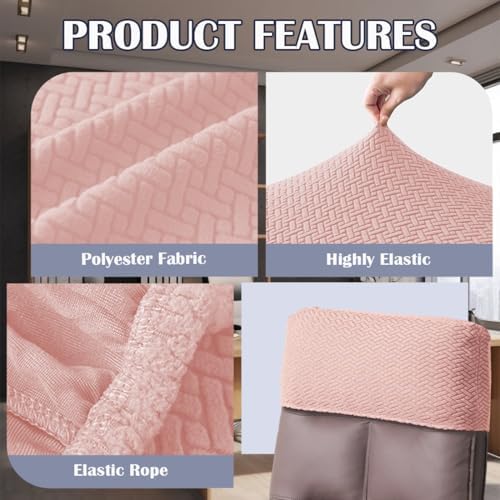 Stretch Office Chair Headrest Cover Jacquard Headrest Slipcover for Office Chairs Non Slip Head Rest Chair Furniture Protector for High Back Computer Chairs Set of 2 Light Pink