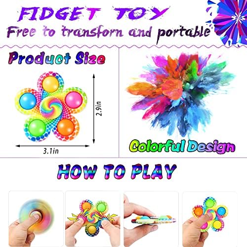 5PC Fidget Toys Adults Set Fidgets for Classroom Must Have Autism Sensory Pack Figette Cube ADHD Special Treasure Prize Tool Stress Relief Desk Cool Gadget for Kid Easter Basket Stuffers for Teen Boys