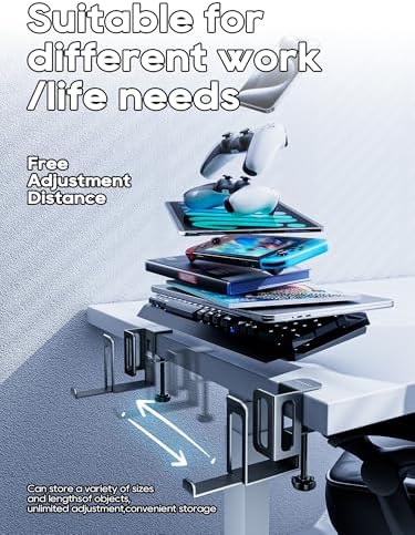 NODOCA 2-Slot Laptop Storage for Desk, Vertical Laptop Stand for Desk, MacBook Vertical Stand, with Headphone Holder, Desk Side Storage for MacBook/Surface/Samsung/HP/Dell[L, Black]