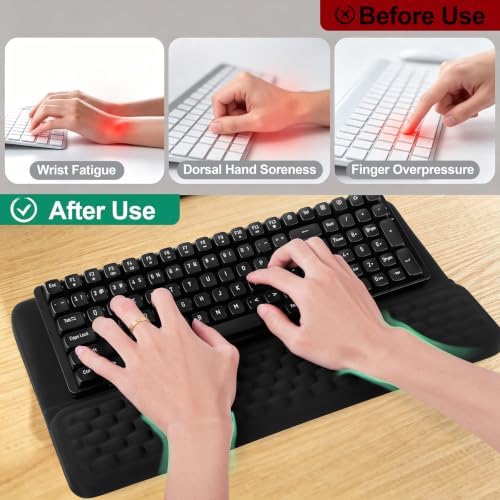 Keyboard Stand with Wrist Rest, Ergonomic Memory Foam Support, Black