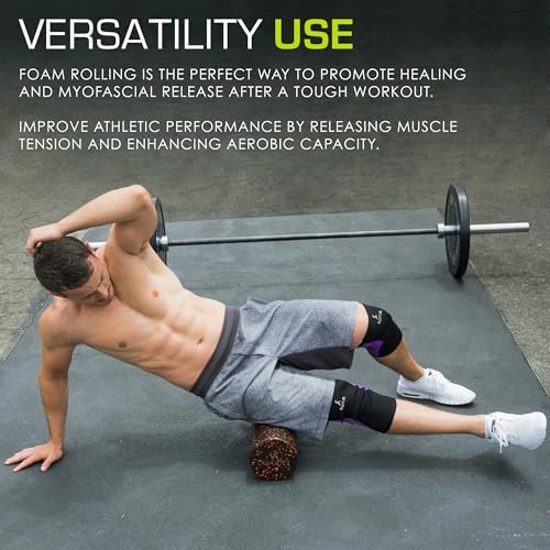 ProsourceFit High Density Foam Rollers 36 - inches long, Firm Full Body Athletic Massage Tool for Back Stretching, Yoga, Pilates, Post Workout Muscle Recuperation, Black/Orange