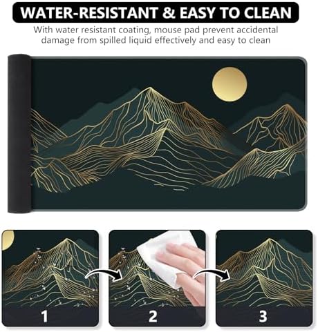 iCasso Large Mouse Pad, XXL Green Mousepad,A-Mountain Cyan Extended