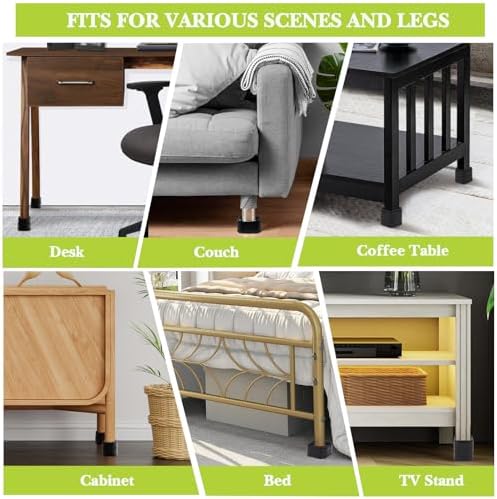 8 Pack Furniture Risers 3 Inch, Adjustable Bed Risers Heavy Duty for Table Desk Couch Chair Sofa Cabinet Bed Legs Dorm, Square Stackable Bed Raisers Blocks Lift Height 1", 2",3"or 4", Black