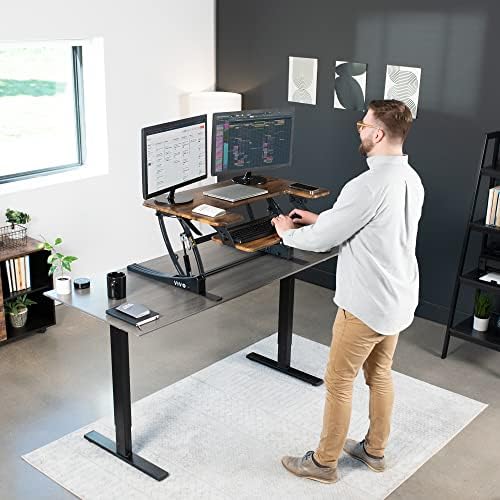 VIVO Rustic Vintage Brown 36 inch Standing Desk Converter, DESK-V000VN