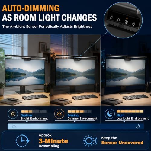 15.8" Monitor Light Bar, No-Glare Asymmetric Desk Screen Lamp