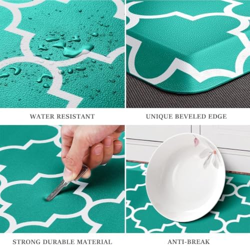WISELIFE Anti Fatigue Floor Mat - 4/5 Inch Thick Kitchen Mat Non Slip Waterproof Heavy Duty Ergonomic Comfort Mat Durable for Home, Office, Sink, Laundry,(20" x 39", Green)