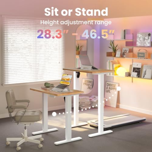 HUANUO 32x19 Inch Small Electric Standing Desk, Adjustable Height
