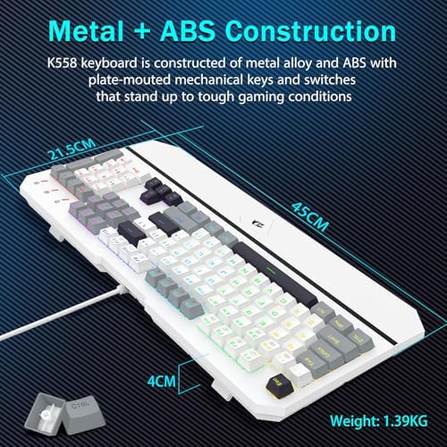 Redragon Wired Mechanical Gaming Keyboard, Linear Switches, Full Size