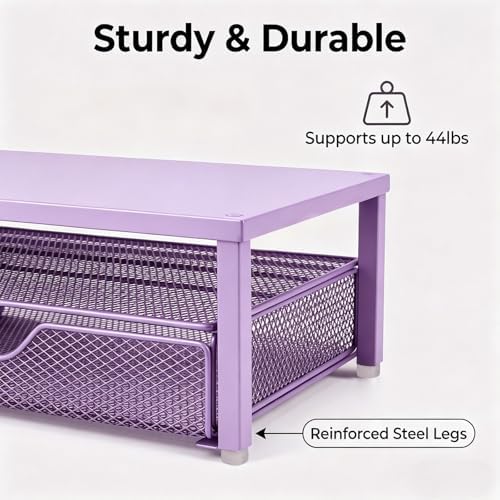Spacrea Desk Organizers and Accessories, Printer Stand with Storage, Purple