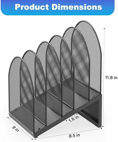 gianotter Desktop File Organizer with 5 Compartments