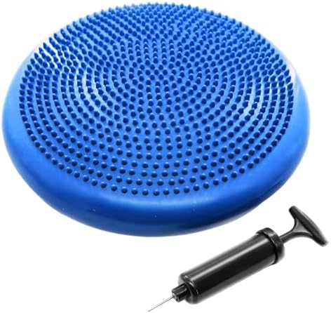 Inflated Stability Wobble Cushion, Yoga Balance Wiggle Seat Pad Disc for Pain Relief, Pelvic Floor Recovery, Rehabilitation Training