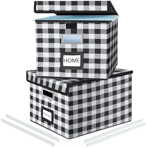File Organizer Box with Lids, Collapsible File Folder Organizer