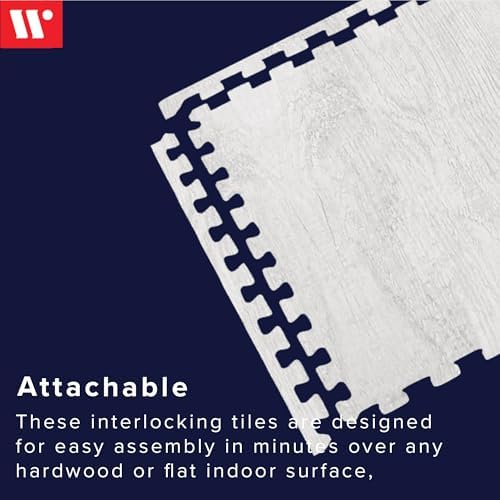 Forest Floor Farmhouse 3/8 Inch Thick Printed Foam Tiles, Premium Wood Grain Interlocking Foam Floor Mats, Anti-Fatigue Flooring – Stylish Flooring Solution