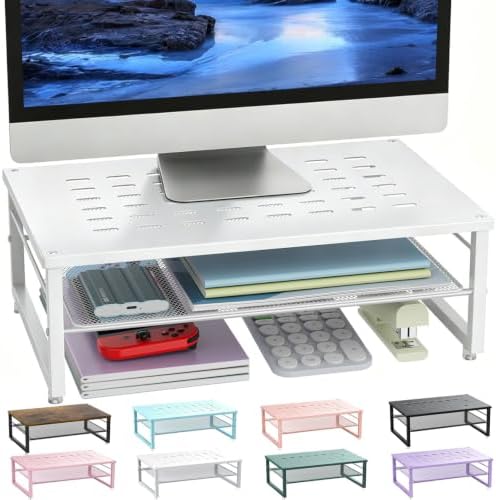 gianotter 2-Tier Metal Monitor Stand Riser