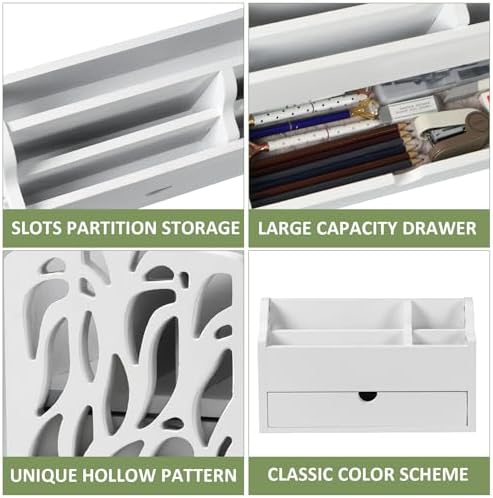 Desk Organizer with Drawer Wood File Office Mail Organizer Countertop