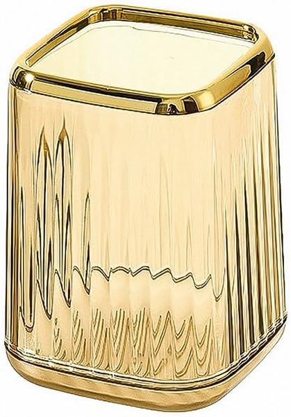 Amber Plastic Pen Holder for Desk, Pencil Organizer Cup for Desk & Officey