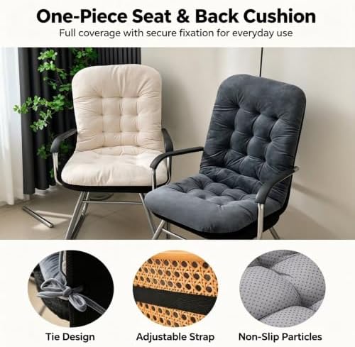Velvet Rocking Chair Cushions Recliner Cushions with Ties for Home Office
