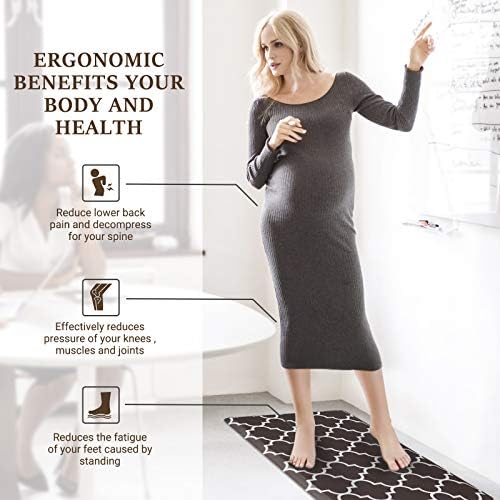 WISELIFE Kitchen Mat Cushioned Anti-Fatigue Rug, 17.3"x 39", Chocolate