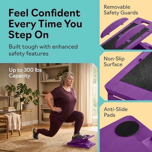 Slant Boards for Exercise, Wooden Slant Board, Calf Stretch Board with 7 Incline Angles, Velour Board, Balance Board & Calf Stretcher, Portable Incline Board for Physical Therapy, Ankle Mobility, Heel & Knees