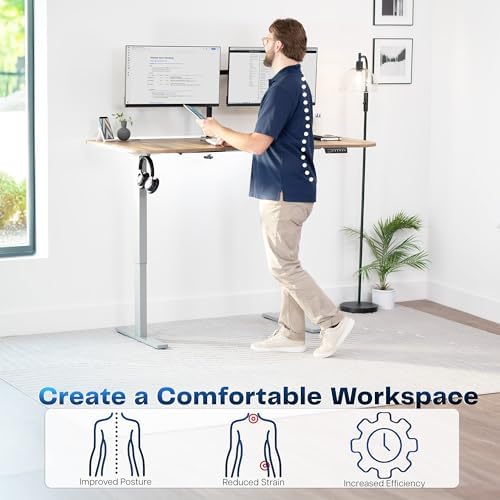VIVO Reclaimed Wood 63 x 32 in Standing Desk, DESK-KIT-1G1P