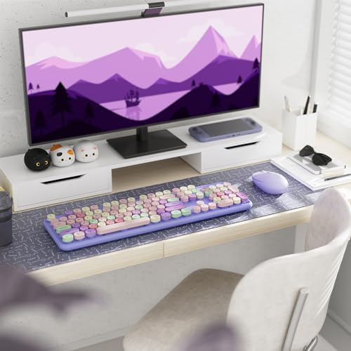 Colorful Wireless Keyboard and Mouse Combo Purple Colorful