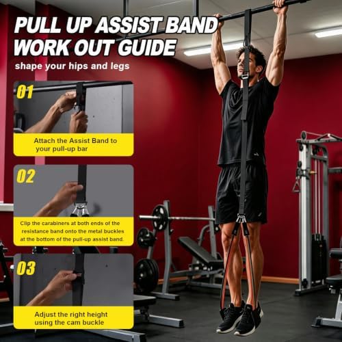 WHATAFIT Resistance Bands with Handles, 150 lb Exercise Bands Set