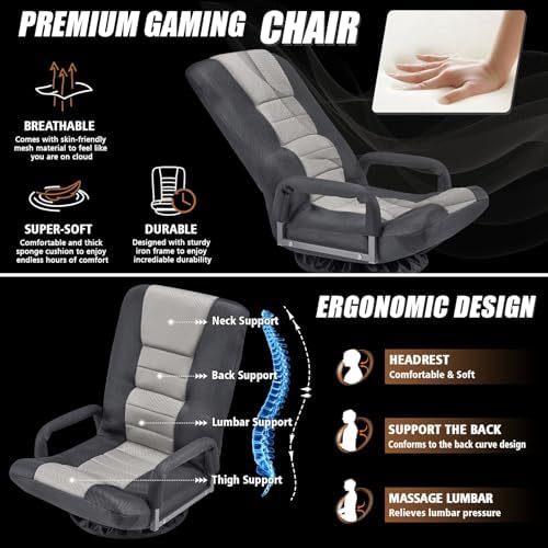 Swivel Gaming Chair 2PACK Video Game Chairs w/6 Adjustable Postion