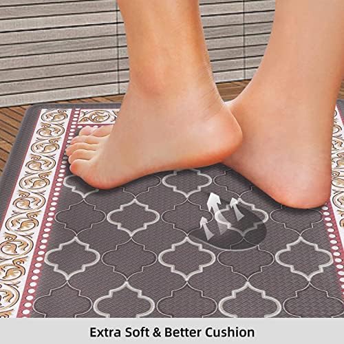 Kitchen Floor Mat Set of 2, Anti Fatigue Kitchen Mat 20"x32"+20"x59"