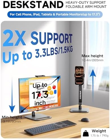 Portable Monitor Stand for 15.6'',17.3'', Tablet Stand Holder for iPad