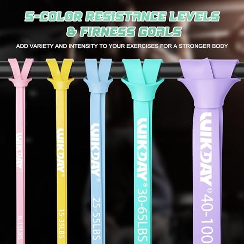 WIKDAY Resistance Bands for Working Out, Exercise Bands, Workout Bands, Pull Up Assistance Bands for Body Stretching Training Physical Therapy Muscle Training for Men & Women