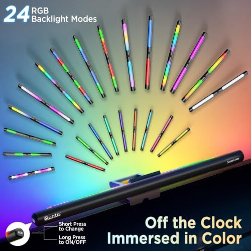 Quntis Monitor Light Bar 15.7 Inch, Eye Care Dual Light with 24 RGB Modes