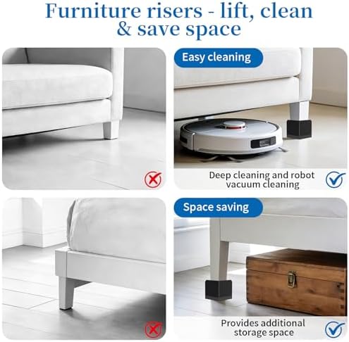 Ezprotekt Adjustable Bed Furniture Risers 1.5" 3" &4.3" Heavy Duty 4000 lbs