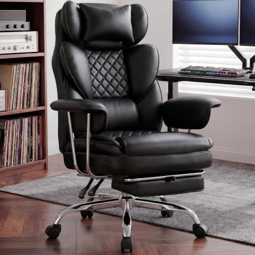 N-GEN GAMING Big and Tall Gaming Chair with Footrest, Reclining Chair,Black