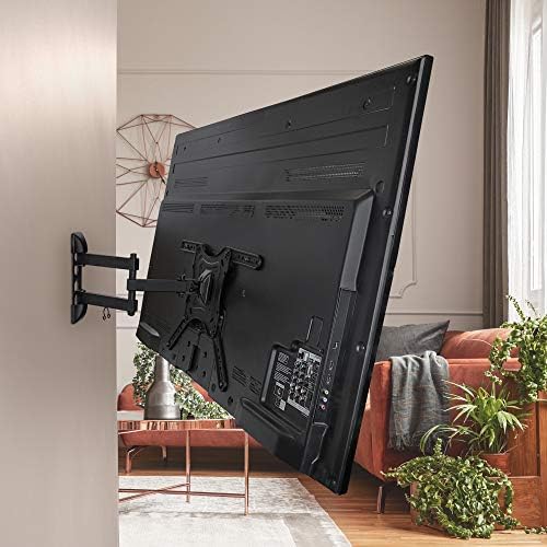 Mount-It! Full Motion Articulating TV Wall Mount for 23–55 Inch LED LCD OLED Flat Screen TVs | Tilt & Swivel Arm Extends 15.6” | VESA 75x75 to 400x400 | 66 lb Capacity | Single Stud Installation