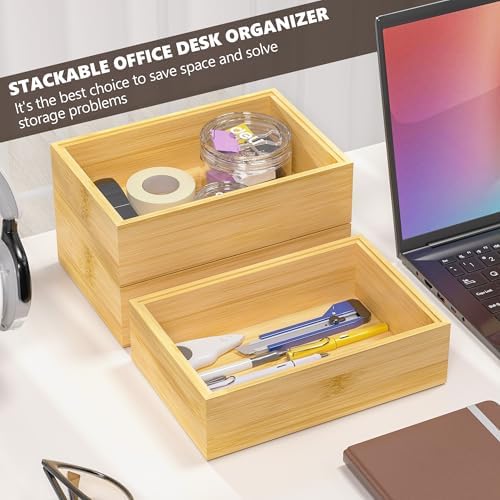 Bamboo Kitchen Drawer Organizer, Deep 2-Pack, 9" x 6" x 2.5"