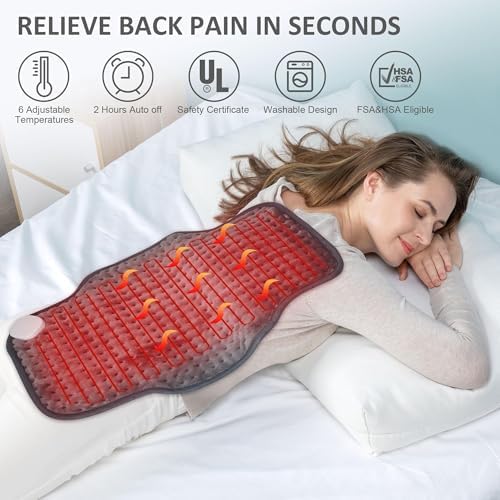 Snailax Heating Pad for Back Pain Relief, Electric Heat Pad for Cramps
