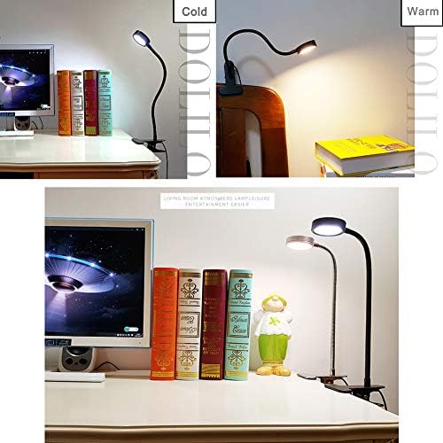 Office Table Lamp Adjustable Eye Protection Reading Table Light, Led Clip Desk Light, USB Connection, Reading Light and Eye Protection Table Lamp for Bedside, Office, Bedroom (Black)