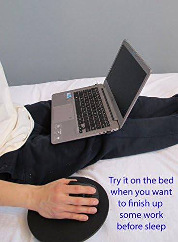 MOJO Beanbag Ergonomic Mousepad - Comfortable Mouse Pad for Sofa, Bed, Lap, Couch, and Anywhere Else (Black Leather)