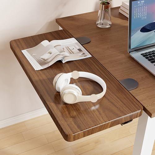 Brown,50 * 20,Desk Extender Tray, 27.5" x 7.8" Clamp On Desk Shelf, Desk Extension with Rounded-Edge, Table Desk Arm Rest, Clamp On Keyboard Tray for Office and Home, Workstation Organizer