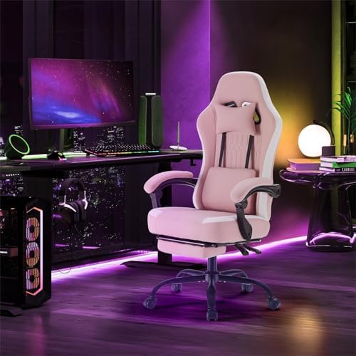 DUMOS Ergonomic Gaming Chair with Footrest, Video Game Chairs