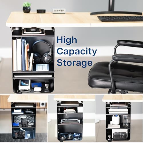 VIVO Black Under Desk Storage Cabinet, DESK-SC01
