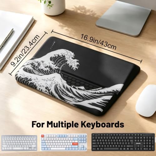 Keyboard Stand with Wrist Rest，Ergonomic Keyboard Riser Holder Lifter Tray
