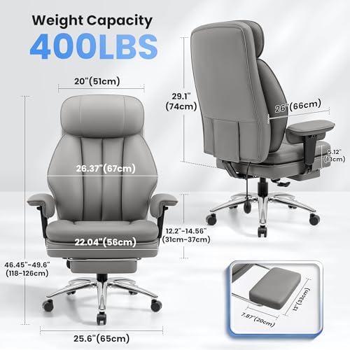 Ergonomic Office Chair with Lumbar Support, Big and Tall Comfy Desk Chair