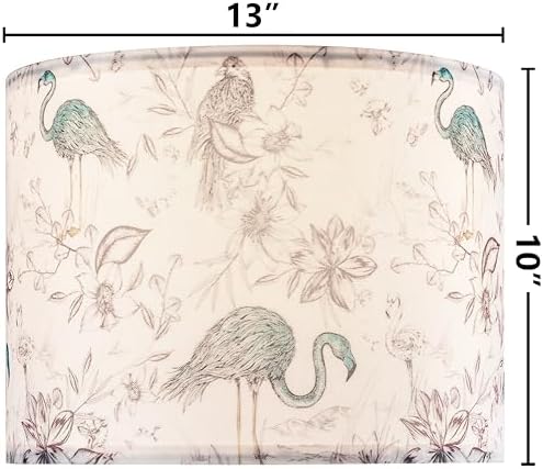 GO&SO Lamp Shades Set of 2,13" D x 10" H,Drum Lamp Shade,Blue Flamingo