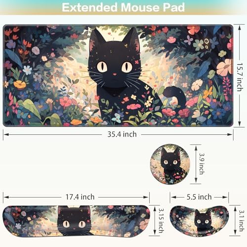 4-in-1 Mouse Pad Anime, Mouse Pad with Wrist Rest,