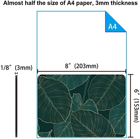 Audimi Small Mouse Pad 6 x 8 Inch, Mini Mouse Pad Thick for Laptop Wireless Mouse Home Office Travel, Portable & Washable (Tropical Leaves)