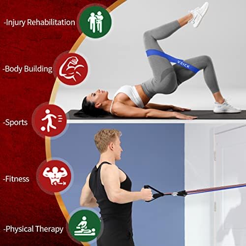 VEICK Resistance Bands with Handles, Exercise Tube Bands Set for Workouts