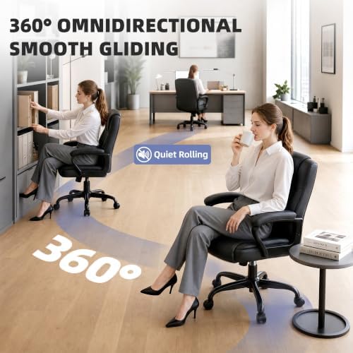 Executive Office Chair, PU Leather Computer Desk Chair with Padded Arms